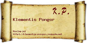 Klementis Pongor névjegykártya